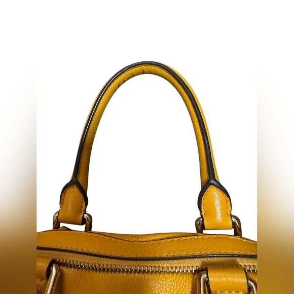 Michael Kors Hamilton North-South Yellow Pebble Leather Tote Bag - Picture 10 of 14